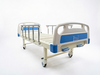 Lit d'hôpital à double manivelle avec sommier à lattes, revêtement en poudre antibactérien, table de lit optionnelle pour les salles de patients