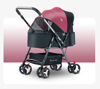 Petite poussette légère pliable à 4 roues pour animaux de compagnie pour chien chat utilisation en extérieur