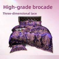 Europäisches Spitzen-Satin-Jacquard-Vierteiliges Set Luxuriöses Gewaschenes Seiden-Bettlaken und Bettbezug