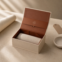 Boîte cadeau magnétique personnalisée en tissu de lin, emballage en carton pliable pour bijoux, cosmétiques, coffrets cadeaux de mariage