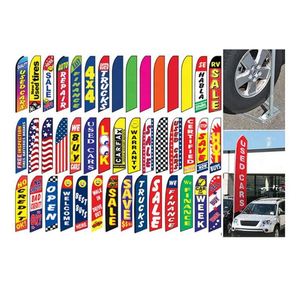 Bandera Publicitaria de Poliéster Resistente para Exteriores, con Base de Metal para Exhibiciones Comerciales, Lavado de Autos, Plegable y Portátil, con Diseño de Neumático de Auto - Product Image 2