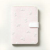 YALONG YLA5R019 - Agenda Diaria de Cuero con Tapa Dura, Lazo 3D y Cierre a Presión, Blanca, Papelería al por Mayor, Regalo para Niñas
