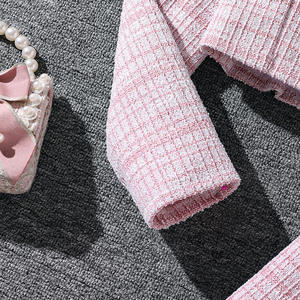 Conjunto de Roupas para Meninas de 8 a 12 Anos, Blazer Cropped de Manga Longa com Estampa Xadrez e Vestido Bodycon, Moda Adolescente - Product Image 5