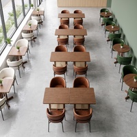 Ensemble de table et de chaises de salle à manger commerciales modernes et simples, sièges confortables, couleur personnalisable disponible