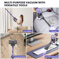 Teendow Vadrouille à vapeur commerciale Aspirateur sans fil Aspirateur balai portable sec et humide pour la maison