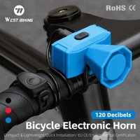 WEST BIKING 120DB Mini sonnette électronique pour vélo, sonnette de guidon légère, accessoires de vélo écologiques