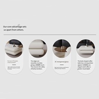 Chinesischer Hersteller Designer Minimalistischer Moderner Couchtisch Quadratischer Couchtisch Weißes Couchtisch-Set