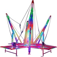 Trampoline à bungee LED coloré en acier inoxydable, équipement d'amusement pour parcs à thème en plein air, pour 4 passagers, enfants