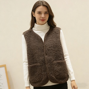 <span class=keywords><strong>Gilet</strong></span> in Peluche <span class=keywords><strong>Beige</strong></span> Chic Invernale, <span class=keywords><strong>Gilet</strong></span> in Cashmere per Donne, Nuovo <span class=keywords><strong>Gilet</strong></span> Senza Maniche Tinta Unita - Product Image 6
