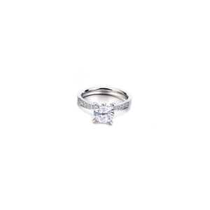 Acier inoxydable Ornement Mode Simple Zircon Anneau Quatre Griffe Creative Incrusté Zircon Anneau En Gros - Product Image 5