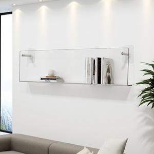 Étagère murale moderne en acrylique découpée au laser <span class=keywords><strong>sur</strong></span> <span class=keywords><strong>mesure</strong></span> pour salon, bureau - Étagère flottante transparente décorative pour le rangement - Product Image 6