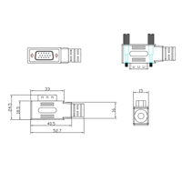 Câble VGA SVGA 15 broches à angle gauche de 90 degrés avec blindage tressé et gaine en PVC pour ordinateur/lecteur DVD