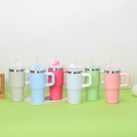 Gobelet en acier inoxydable sans BPA 14oz avec logo personnalisé Vente en gros en vrac Petite tasse de paille Gobelet pour enfants avec poignée chaude et froide
