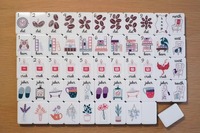 Gemütliches Heim-Thema Amerikanisches Mahjong-Set, Kaffee-Buch-Kerzen-Pflanzenmuster 166 Spielsteine mit Jokers