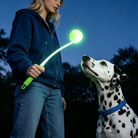 Lanceur de balles pour chien AFP Night Playing Interactive Pet Toy, léger, mains libres, design qui brille dans le noir, avec balle ETPU de 6 cm