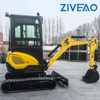 Excavator Mini ZIVEAO Harga Terjangkau, Profesional, Ekspor, 2.1 Ton, untuk Kebun dan Rumah, Penggali Kecil