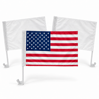 Drapeau de voiture vierge pour sublimation, en tissu polyester, rectangulaire, personnalisable, pour élection, publicité, cadeaux, avec mât en plastique