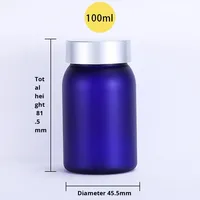 100ML PET Mat Huile de Poisson Médecine Bouteille Santé Suppléments Vide Tablette Capsule Plastique Sous-Embouteillage pour le Stockage des Bonbons