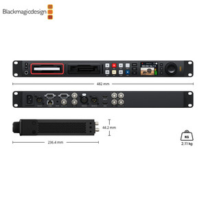 Blackmagic <span class=keywords><strong>Design</strong></span> HyperDeck <span class=keywords><strong>Studio</strong></span> Broadcast Grade Montado en rack Tarjeta SD <span class=keywords><strong>dual</strong></span> <span class=keywords><strong>Dual</strong></span> SSD Grabadora de disco duro BMD 1U Grabadora - Product Image 3