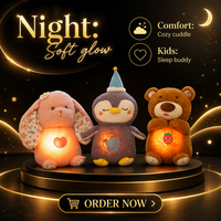 Peluche lumineuse apaisante pour le sommeil, adorable animal en peluche lumineux pour bébé, compagnon de nuit, cadeau pour l'heure du coucher