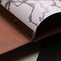 Porte-menus en tissu classique rétro imprimé sur mesure, logo, texte, quincaillerie antirouille pour restaurants, menus pliés en A4, demi-lin
