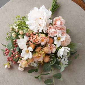 CallaFloral Fleurs Artificielles Bouquet de Roses en Tissu Plastique Tressé Fait Main Décoration Mariage Maison Style Moderne - Product Image 3