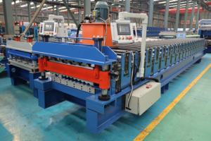 이중층 타일 프레스 PLC 제어 모터 펌프 높은 생산성 3000kg 1250mm 급지 폭 0.3-0.8mm 롤링 두께 - Product Image 2