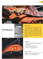 Liquide adhésif de chaussure activé par la chaleur PU polyuréthane Transparent pour la fabrication de chaussures