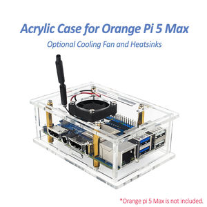 Orange <span class=keywords><strong>Pi</strong></span> 5 Max Caja acrílica Carcasa transparente Caja protectora Ventilador DE REFRIGERACIÓN OPCIONAL y disipadores de calor de aluminio para OPi 5Max - Product Image 2