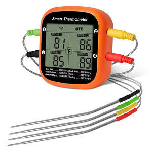 Thermomètre à viande intelligent numérique sans fil avec deux sondes, lecture instantanée, contrôle par application, alarme de minuterie, grill - Product Image 5
