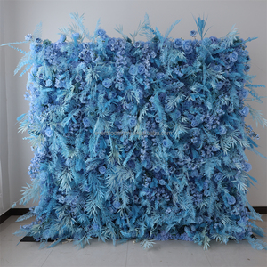 A78 Décoration de Mariage Fournisseurs Toile de Fond Artificielle <span class=keywords><strong>Pampa</strong></span> Bleu <span class=keywords><strong>Rose</strong></span> Fleur Murs Enroulé Tissu Tissu Dos Pampas Fleur Mur - Product Image 1