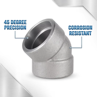 Coude forgé à souder par emboîtement à 45 degrés en acier inoxydable 304 ASME B16.11 pour pipelines et équipements de process