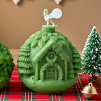 Moule en silicone 3D pour bougie maison de Noël, idéal pour les décorations d'intérieur - Grande Vente