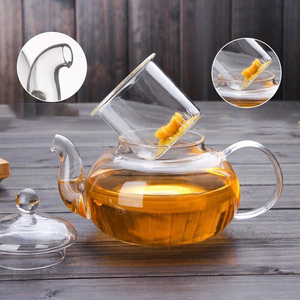 Bộ Ấm Trà Thủy Tinh Borosilicate Cao Với Ấm Trà Infuser Trà & Lá Cà Phê Thảo Mộc 6 Ly - Product Image 2