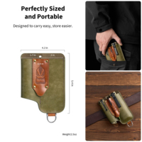 Étui de rangement EDC portable simple en cuir véritable personnalisé pour multi-outils, organisateur de poche, utilisation en extérieur et ceinture