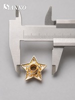 Œillet métallique en forme d'étoile SANKO, finition dorée polie, nouveauté pour la placket de veste en jean, laçage, quincaillerie de style western