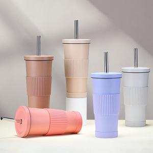 Vaso Térmico Portátil <span class=keywords><strong>de</strong></span> Acero Inoxidable <span class=keywords><strong>de</strong></span> 830 ml, Color Personalizado, Multicolor, Aislamiento <span class=keywords><strong>al</strong></span> Vacío, Antideslizante, con Pajita, Apto para Agua Hirviendo, 6 Horas - Product Image 1