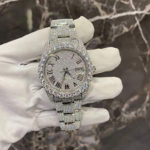 Reloj de Hip-hop de Alta Calidad con Moissanita, Reloj de Lujo para Hombre con Diamantes Completos, Estilo VVS Brillante - Product Image 1