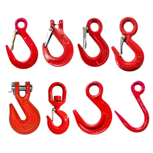 U.S.Type Forged Grab Hook Spraying Paint Surface 322C/A Standard Swivel Eye Slip Hoist Hook with Safety Latch