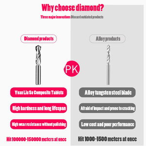 Yufu PCD ด้ามจับเพชรตรงบิดเกลียวบิดเกลียวแป้งทอด50-100มม. ความยาว1เดือนรับประกัน - Product Image 4