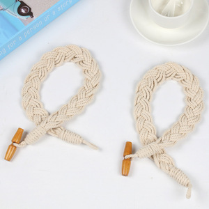 Curtain <b>Tiebacks</b> Braided Rope Recycled Cotton Minimalist Window Decorations - Product Image 2