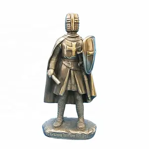 Greek Warrior King Bronzed Sculptural Resin Soldier Statues Gifts Cold Cast Bronzed for Home Decor Gifts