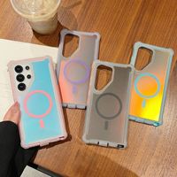 Coque de protection antichoc 3-en-1 avec couleurs dégradées et doublure scintillante pour Samsung Galaxy S26 et S25
