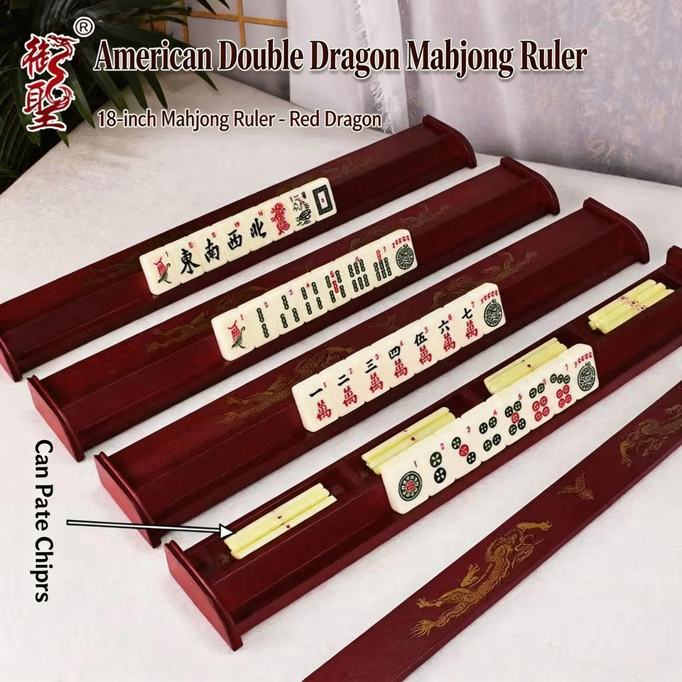 Mahjong Ruler American Mahjong Solid Wood Ruler Stand & Card Pusher Magnetic ...