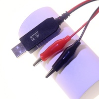 Kabel Charger Pengganti Baterai AA AAA dengan Konektor Buaya USB 5v ke 1.5V 3V 4.5V 6V 9V 12V untuk Lampu LED dan Mainan Elektronik