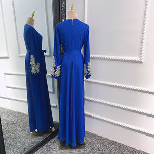 ファッショナブルなイスラム教徒の女性ロングアバヤドレス刺繍ロングドレス大きな振り子シフォンドレス - Product Image 5