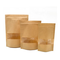 Sachet personnalisé en kraft et Mylar, pochette à soufflet, taille personnalisée, logo, fermeture éclair, film translucide mat CR, avec encoche de déchirement, faible MOQ