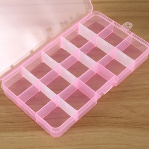 Transparent Storage Box 15 Compartment Desktop Organizer With Lid For Parts Cosmetics Stationery - Product Image 3
