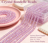 Perles Rondelles en Cristal 4x7mm, Fourniture Directe d'Usine, Forme de Roue Facettée, Perles Libres pour la Fabrication de Bracelets, Colliers et Bijoux