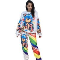 LFF-6516/Ensemble deux pièces haut de gamme pour femme, col rond, manches longues, coton/polyester, style européen et américain, collection automne